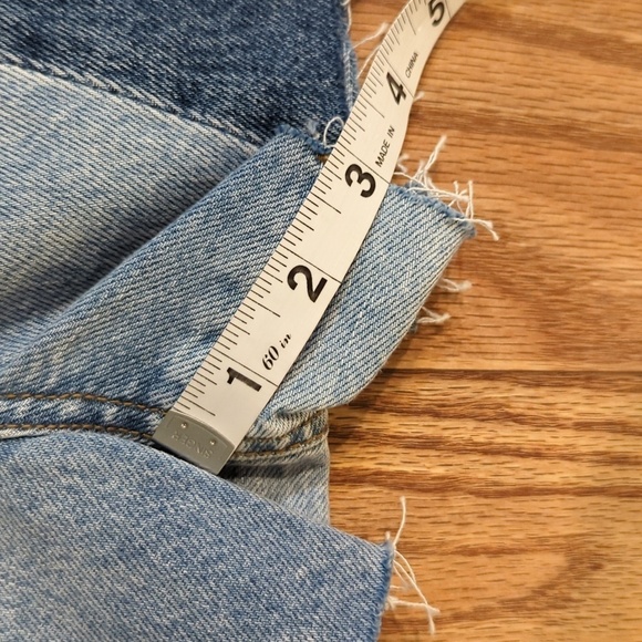 Blank NYC The Reeve denim shorts high-rise colorblock 100% cotton size 29" NEW - Picture 4 of 7